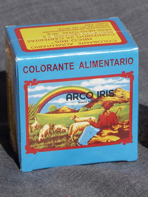 Caixa 25 envelopes de colorante alimentar da marca \"Arco-ris\"